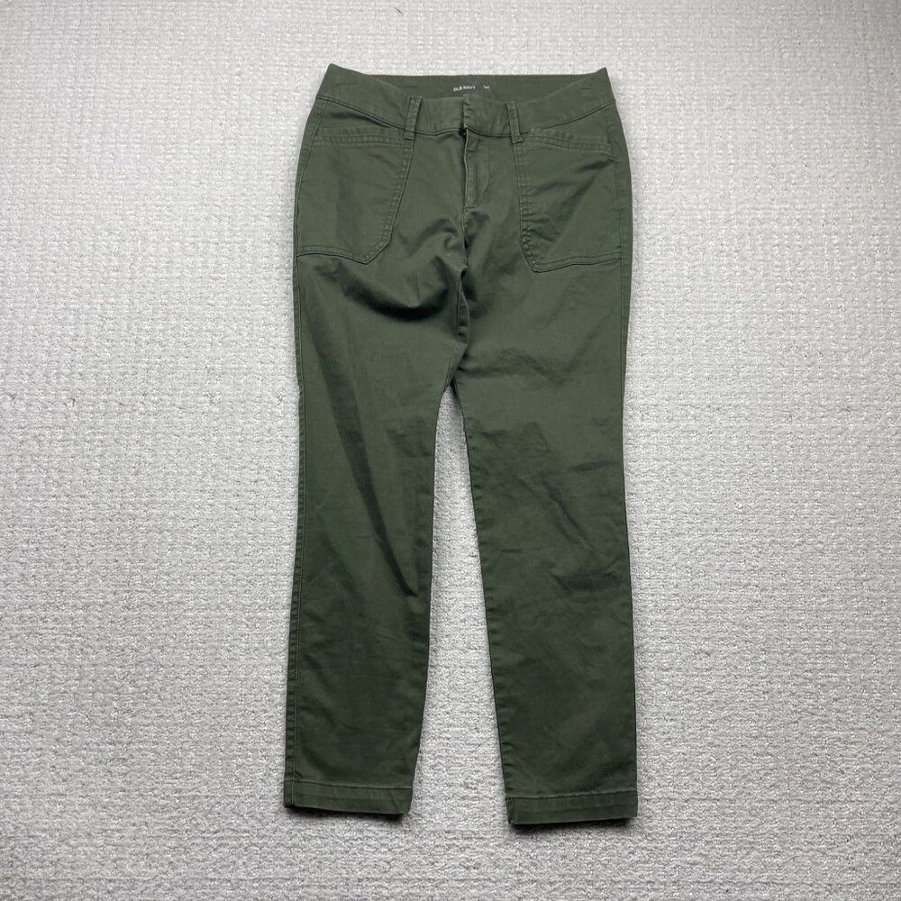 Old Navy Pants Womens Size 0 Green Flat Front Utility Cotton Chino Canvas Pixie